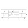 Buffet/bahut style industriel 220 cm chêne/gris Scarlet