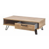 Table basse style industriel chêne/gris Scarlet