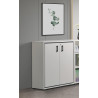 Armoire de bureau contemporaine H 112 cm blanche Altesse