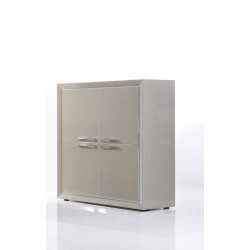 Argentier/bar 4 portes design laqué sable Cécilia