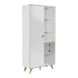 Meuble de rangement scandinave H 188 cm vert/blanc Hermine