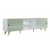 Meuble TV scandinave 217 cm blanc/vert Hermine