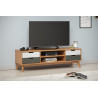 Meuble TV scandinave 140 cm en pin massif laqué miel Napoli