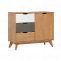 Buffet/bahut scandinave 96 cm en pin massif laqué miel Napoli