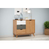 Buffet/bahut scandinave 96 cm en pin massif laqué miel Napoli