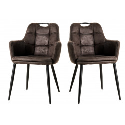 Lot de 4 chaises de salle à manger moderne en velours Isalia