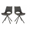 Chaise de salle à manger moderne en PU noir (lot de 2) Scarlet