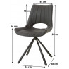 Chaise de salle à manger moderne en PU noir (lot de 2) Scarlet