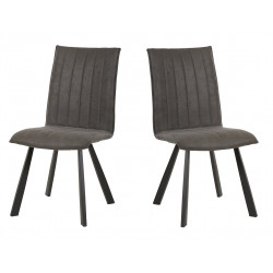 Chaise de salle à manger moderne en tissu anthracite (lot de 2) Erwan
