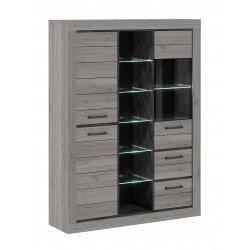 Vaisselier/argentier contemporain chêne grisé Lucine