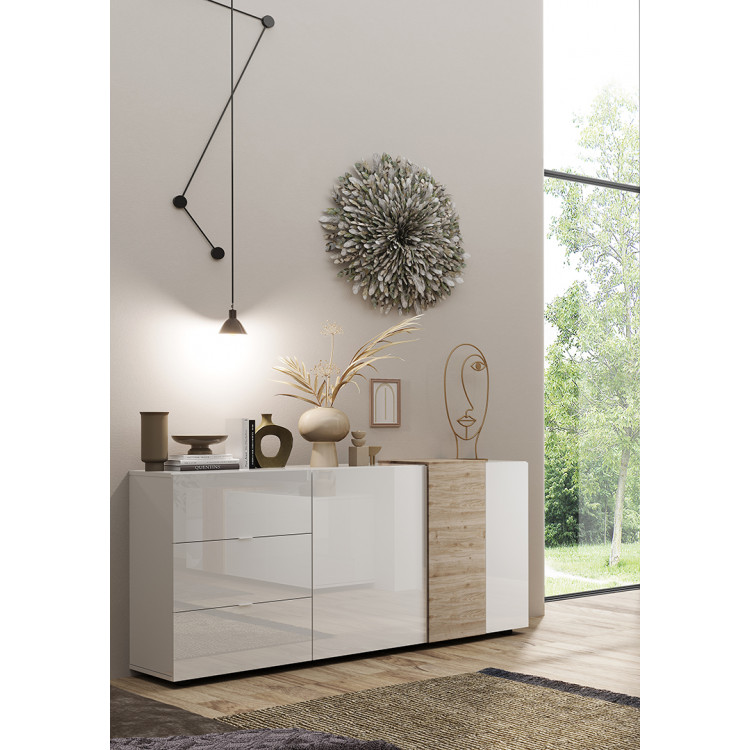 Buffet/bahut moderne 2 portes/3 tiroirs Cadix