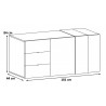 Buffet/bahut moderne 2 portes/3 tiroirs Cadix