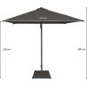 Parasol en tissu 250 x 250 cm Jules