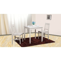 Ensemble table et chaises en pin coloris blanc Palerme