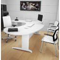 Chaise de réunion design avec assise blanche en cuir Maldive
