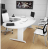 Chaise visiteur design avec assise blanche en cuir Maldive