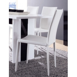 Chaise de salle à manger contemporaine (lot de 4) coloris blanc Maroussia