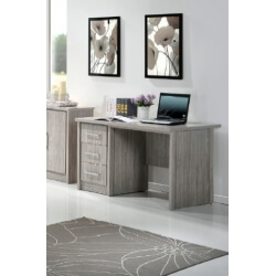 Bureau contemporain 3 tiroirs chêne gris Kyliane