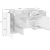 Buffet/bahut 4 portes/2 tiroirs moderne 170 cm Gisela