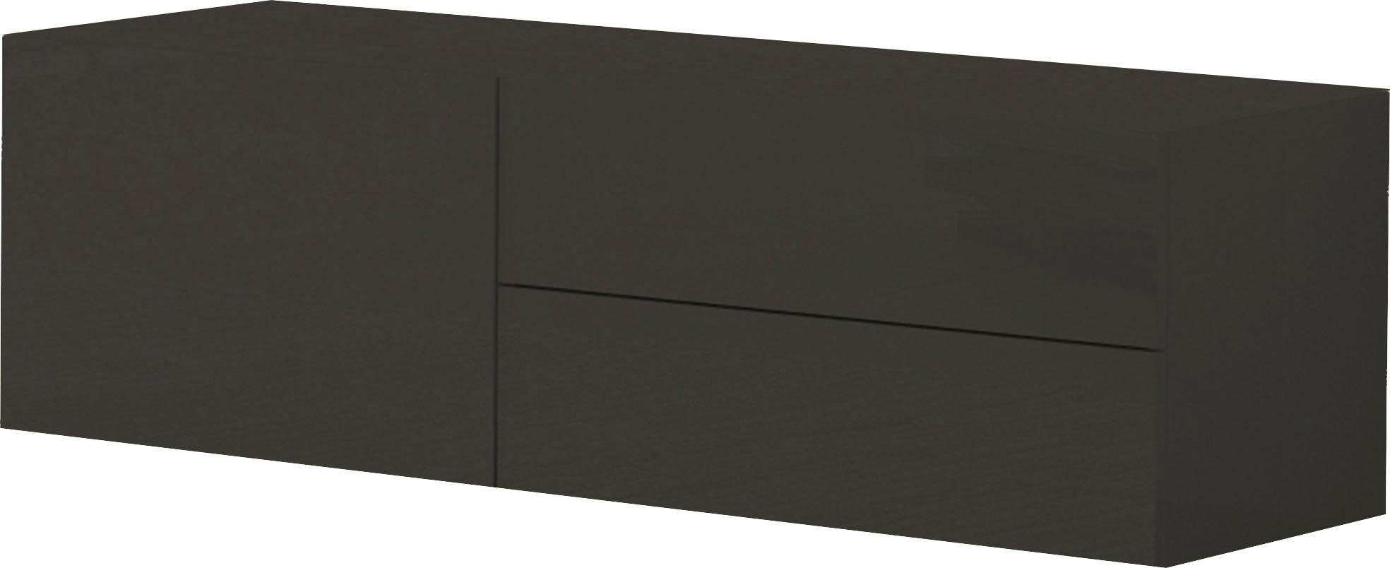 Meuble TV 1 porte/2 tiroirs moderne laqué 110 cm Melissane