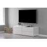 Meuble TV 1 porte/2 tiroirs moderne laqué 110 cm Melissane