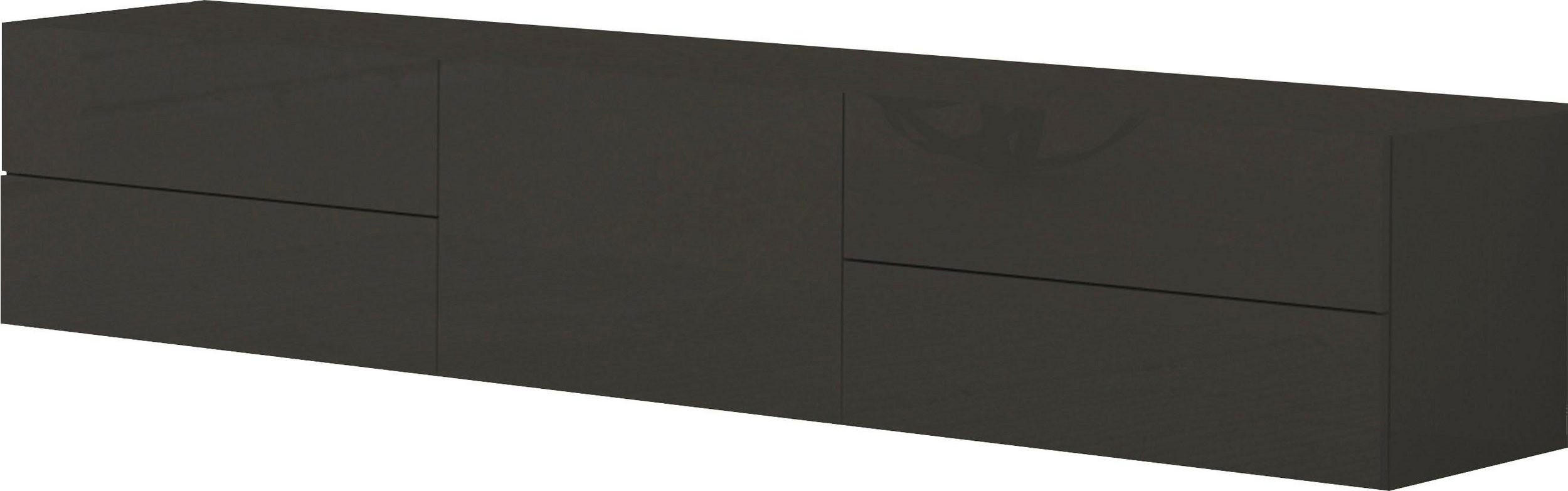 Meuble TV 1 porte/4 tiroirs moderne laqué 110 cm Melissane