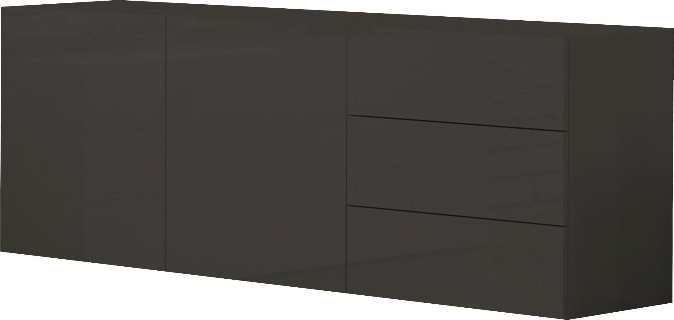 Buffet/bahut 2 portes/3 tiroirs moderne laqué 170 cm Melissane