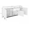 Buffet/bahut 3 portes/1 tiroir moderne laqué 170 cm Melissane