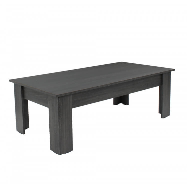 Table basse contemporaine rectangulaire chêne anthracite Belagio