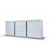 Buffet/bahut design 2 portes/3 tiroirs blanc laqué Camilla