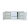 Buffet/bahut design 2 portes/3 tiroirs blanc laqué Camilla