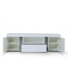 Meuble TV design 2 portes/1 tiroir laqué blanc Camilla