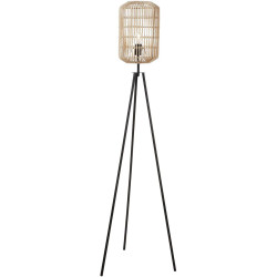 Lampadaire design en rotin naturel pour salon 155 cm Saphir