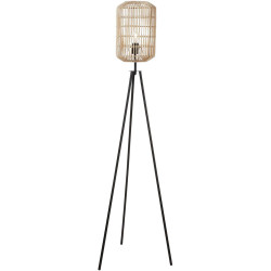 Lampadaire design en rotin naturel pour salon 155 cm Saphir