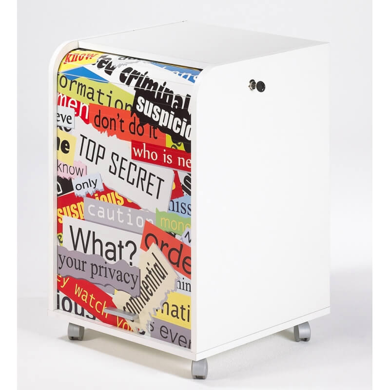 Caisson de bureau à rideau design blanc Gazetta