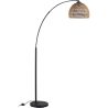 Lampadaire design aspect rotin pour salon 170 cm Rosolite