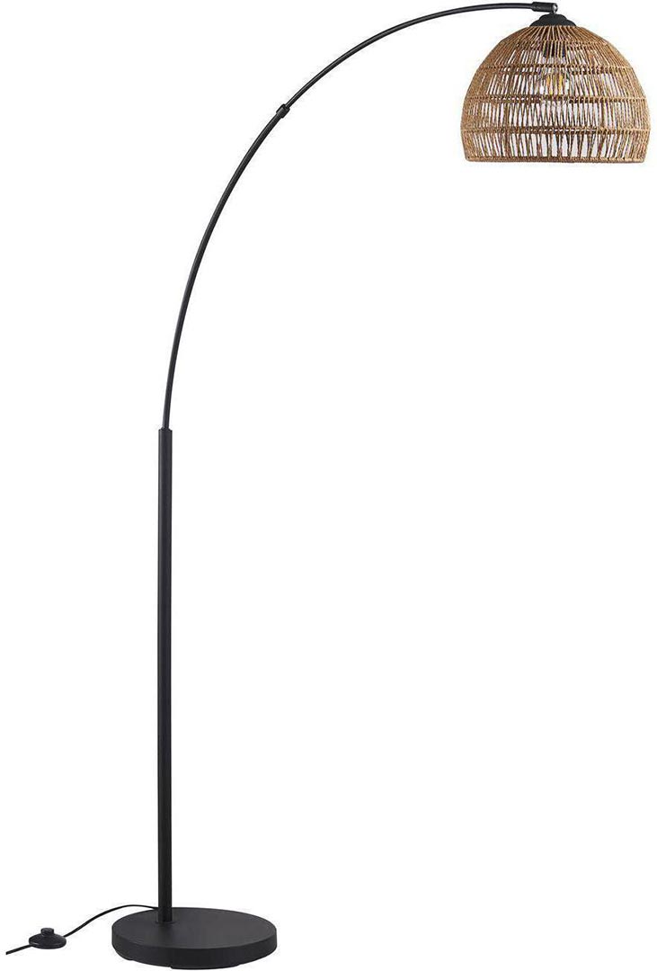 Lampadaire design aspect rotin pour salon 170 cm Rosolite