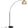 Lampadaire design aspect rotin pour salon 170 cm Rosolite