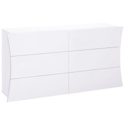 Commode moderne 155 cm laqué blanc brillant Arcadi