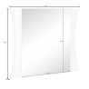 Miroir rectangulaire moderne 71 cm blanc laqué brillant Arcadi