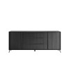 Buffet/bahut 2 portes/3 tiroirs contemporain 205 cm chêne noir Celiane