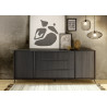 Buffet/bahut 2 portes/3 tiroirs contemporain 205 cm chêne noir Celiane