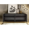 Buffet/bahut 4 portes contemporain 205 cm chêne noir Celiane