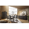 Buffet/bahut 4 portes contemporain 205 cm chêne noir Celiane