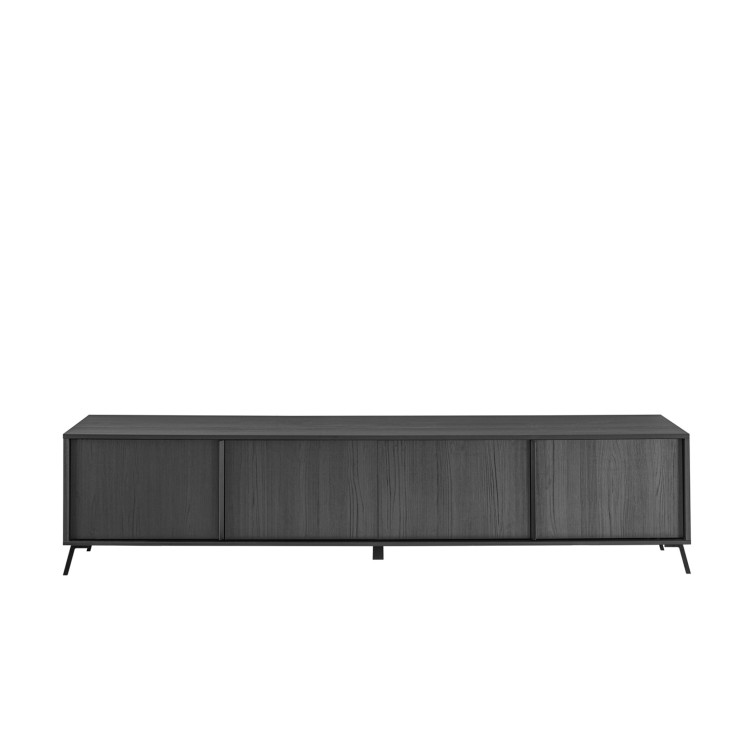 Meuble TV contemporain 205 cm chêne noir Celiane