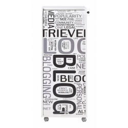 Caisson de bureau mobile à roulettes design blanc Surf