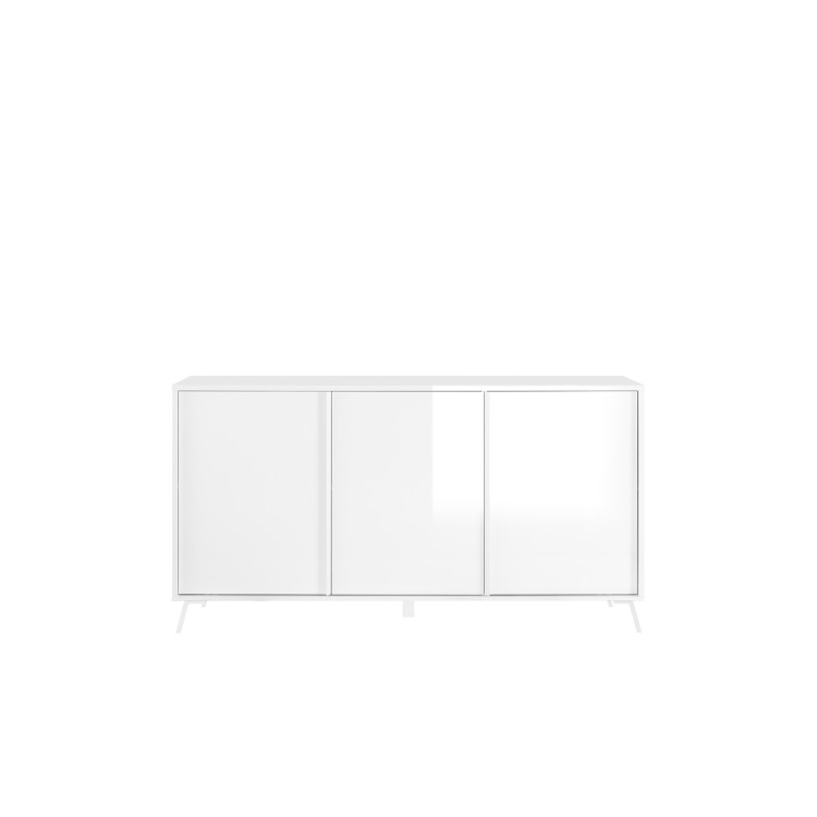 Buffet/bahut moderne 156 cm blanc laqué Enzio