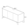 Buffet/bahut moderne 156 cm blanc laqué Enzio