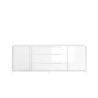 Buffet/bahut 2 portes/3 tiroirs moderne 205 cm blanc laqué Enzio