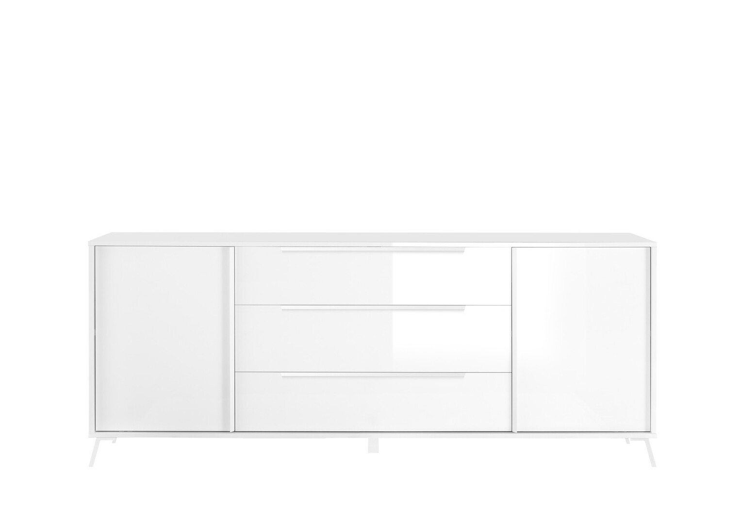Buffet/bahut 2 portes/3 tiroirs moderne 205 cm blanc laqué Enzio